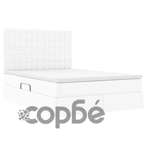 Легло с LED осветление и матрак 140x190 см PVC чисто бяло ➤ топ цена ➤ sorbe.bg