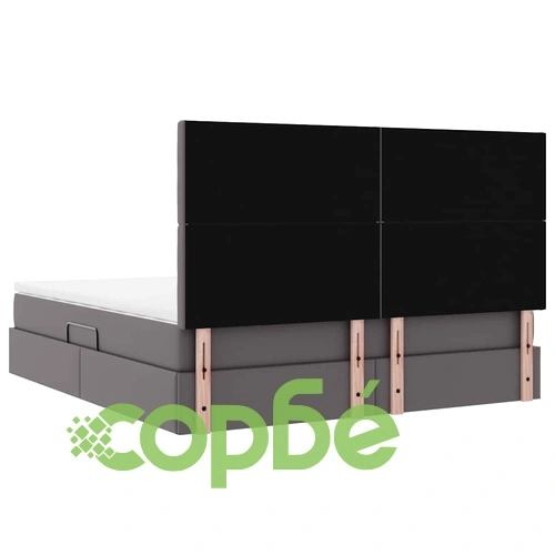 Легло с LED осветление и табла сиво 180x200 см PVC с матрак ➤ топ цена ➤ sorbe.bg