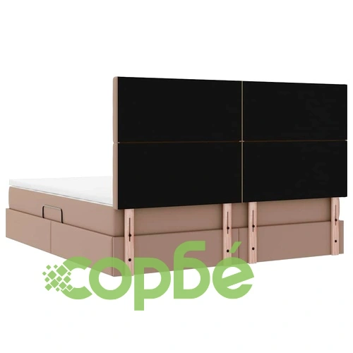 Легло с LED осветление и място за съхранение капучино 180x200 см PVC ➤ топ цена ➤ sorbe.bg