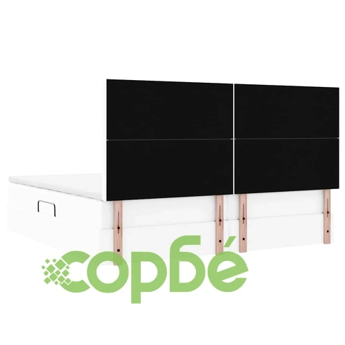 Легло с LED осветление и матрак бяло 200x200 см PVC ➤ топ цена ➤ sorbe.bg