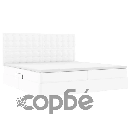 Легло с LED осветление и матрак бяло 200x200 см PVC ➤ топ цена ➤ sorbe.bg