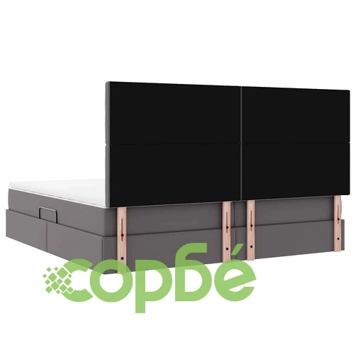 Легло с LED осветление и табла сиво 200x200 см PVC с матрак ➤ топ цена ➤ sorbe.bg