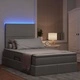 LED легло с матрак и чекмеджета за съхранение, текстил, светлосиво, 120 x 200 см