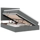 LED легло с шкаф за съхранение и матрак, тъмносиво, 140 x 190 см, текстил