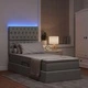 Легло с LED осветление и матрак, светлосиво, 90 x 190 см, текстил