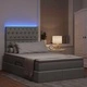 Легло с LED осветление и матрак, текстил, светлосиво, 120 x 200 см
