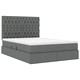 LED легло с ракла за съхранение и матрак, тъмносиво, 140 x 200 см, текстил