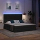 Легло с LED осветление и матрак черно 180x200 см текстил
