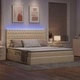 Легло с LED осветление и матрак кремаво 180x200 см текстил