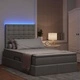 LED легло с матрак и място за съхранение, светлосиво, 120 x 200 см, текстил
