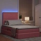 LED легло с матрак 120 x 190 см, Кадифе, Розово