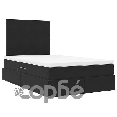 LED легло с ниша за съхранение и матрак, кадифе, черно, 120 x 200 см ➤ топ цена ➤ sorbe.bg