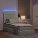 Легло за съхранение с LED осветление и матрак, Кадифе, Светлосиво, 100 x 200 см