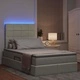 LED легло с табла и отделение за съхранение, кадифе, 120 x 190 см, светлосиво