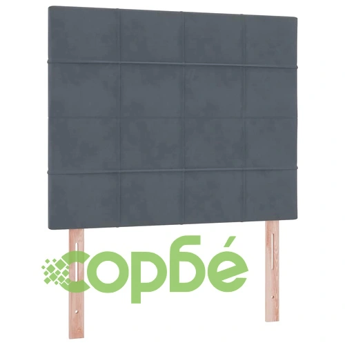 LED легло за съхранение с матрак, кадифе, тъмносиво, 120 x 190 см ➤ топ цена ➤ sorbe.bg