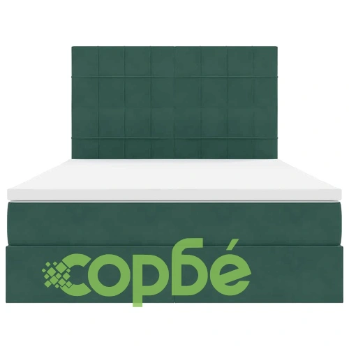 Легло с LED осветление и матрак, кадифе, тъмнозелено, 140 x 190 см ➤ топ цена ➤ sorbe.bg