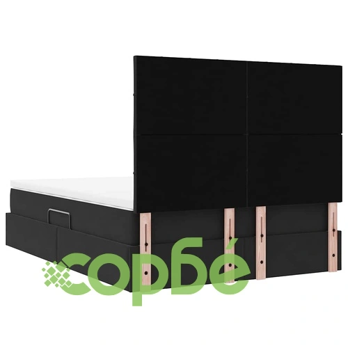 Легло с LED осветление и хранилище, кадифе, 140 x 200 см, Черно ➤ топ цена ➤ sorbe.bg