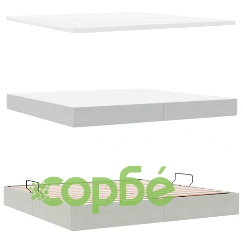 Легло с LED осветление и матрак, кадифе, светлосиво, 200 x 200 см ➤ топ цена ➤ sorbe.bg