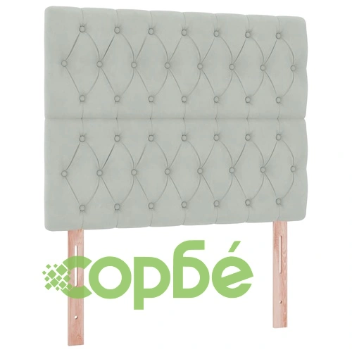 LED легло за съхранение с матрак, кадифе, светлосиво, 120 x 190 см ➤ топ цена ➤ sorbe.bg