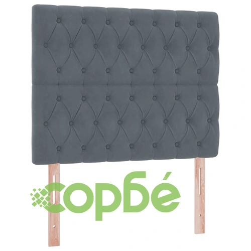 Легло с LED осветление и матрак, тъмносиво кадифе, 120 x 200 см ➤ топ цена ➤ sorbe.bg
