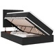 LED легло с кадифена тапицерия, ракла за съхранение и матрак, 120 x 200 см, черно