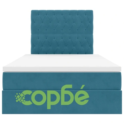 Легло с LED осветление и матрак, кадифе, тъмносиньо, 120 x 200 см ➤ топ цена ➤ sorbe.bg