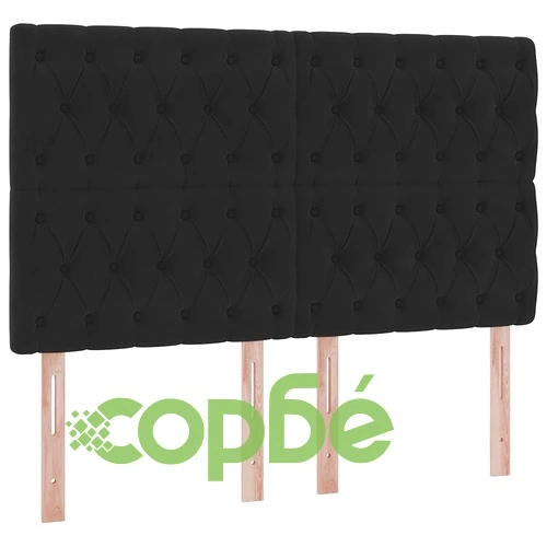 LED легло с матрак и чекмедже за съхранение, кадифе, 140 x 190 см, черно ➤ топ цена ➤ sorbe.bg