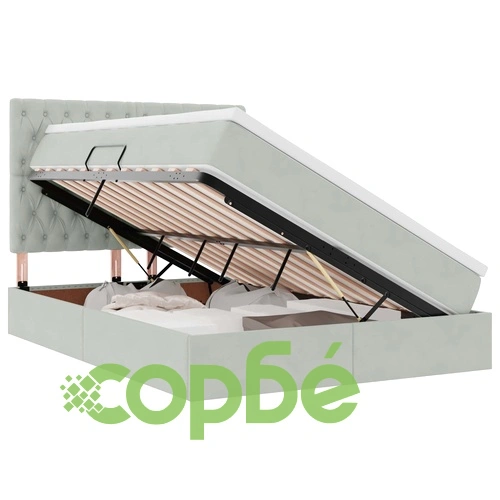 Легло с LED осветление и матрак, кадифе, светлосиво, 140 x 200 см ➤ топ цена ➤ sorbe.bg