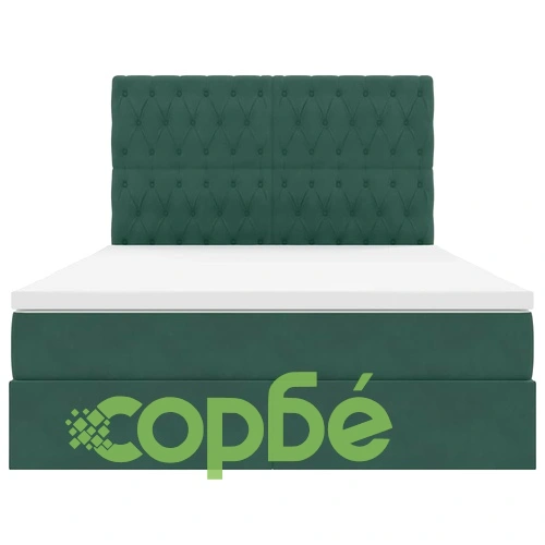 Легло с LED осветление и матрак, кадифе, тъмнозелено, 140 x 200 см ➤ топ цена ➤ sorbe.bg