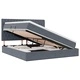 LED легло за съхранение с матрак, кадифе, тъмносиво, 180 x 200 см