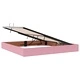 LED легло с матрак и място за съхранение, кадифе, розово, 200 x 200 см