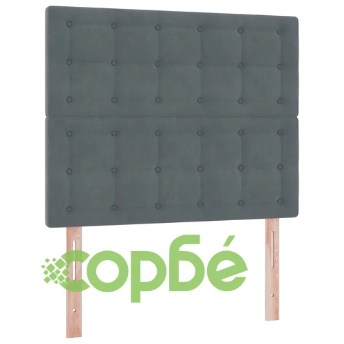 LED легло за съхранение с матрак, кадифе, тъмносиво, 120 x 190 см ➤ топ цена ➤ sorbe.bg
