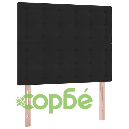 LED легло с ковчег за съхранение и матрак, кадифе, черно, 120 x 200 см ➤ топ цена ➤ sorbe.bg