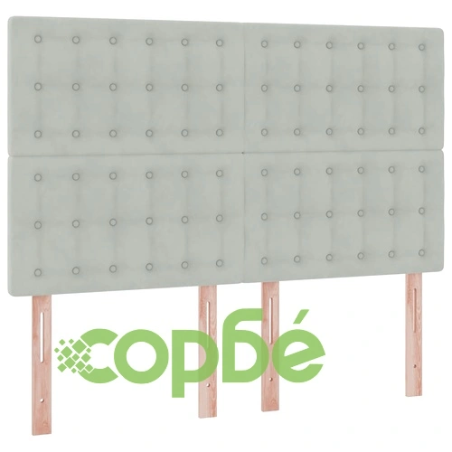 Легло с LED осветление и матрак, кадифе, светлосиво, 140 x 190 см ➤ топ цена ➤ sorbe.bg