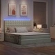 Кадифено легло с LED осветление 180x200 см светлосиво с матрак