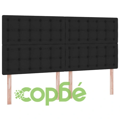 LED легло с ракла за съхранение и матрак, Текстил, Черно, 200 x 200 см ➤ топ цена ➤ sorbe.bg