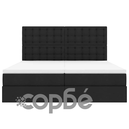 LED легло с ракла за съхранение и матрак, Текстил, Черно, 200 x 200 см ➤ топ цена ➤ sorbe.bg