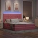 Легло с ЛЕД осветление и табла Розово 180 x 200 см Кадифе
