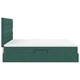 Легло с LED осветление и матрак, кадифе, тъмнозелено, 180 x 200 см