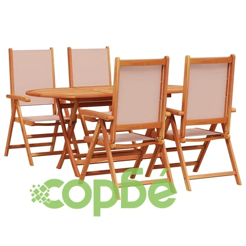 Комплект за хранене в градината 5 части акациево дърво таупе ➤ топ цена ➤ sorbe.bg