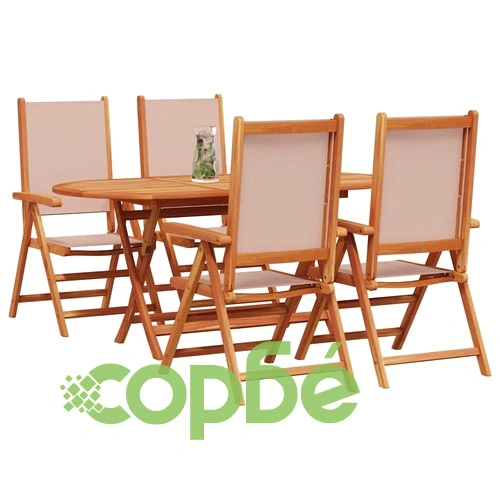 Комплект за хранене в градината 5 части акациево дърво таупе ➤ топ цена ➤ sorbe.bg