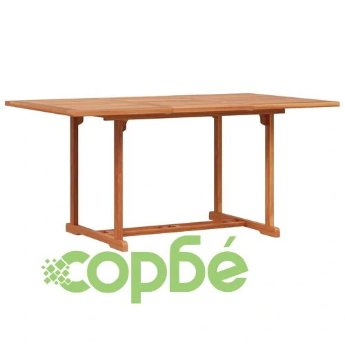 Градински комплект за хранене от масивно тиково дърво 5 части - кафяв 150x90x75 см ➤ топ цена ➤ sorbe.bg