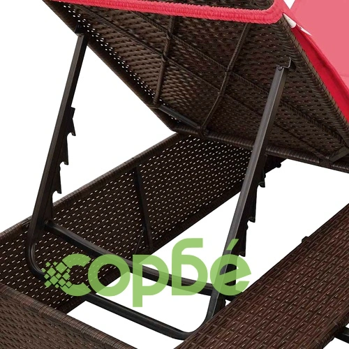 Двуетажен шезлонг с покрив кафяв 205x129x200 см PE ратан ➤ топ цена ➤ sorbe.bg