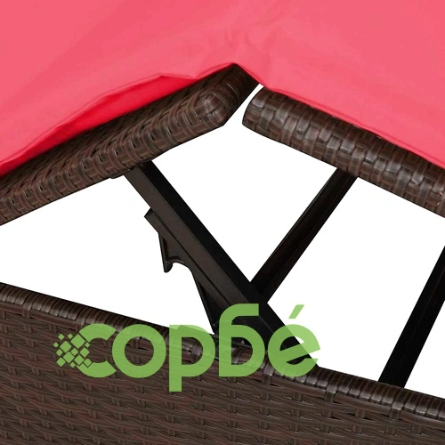 Двуетажен шезлонг с покрив кафяв 205x129x200 см PE ратан ➤ топ цена ➤ sorbe.bg