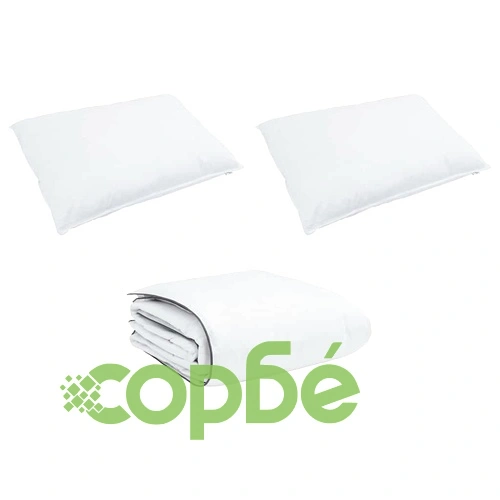 Зимен комплект завивки с две възглавници от микрофибър и памук, бяло, 200x200 см ➤ топ цена ➤ sorbe.bg