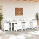 Градинска маса бяла 250x100x73 см полиратан с алуминиева рамка