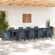 Градинска маса от полиратан антрацит 350x100x73 см за 10 души