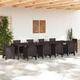 Градинска маса от полиратан кафява 350x100x73 см с разтегателен дизайн
