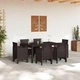 Градински комплект за хранене 7 части полиратан кафяв 150x100x73 см
