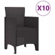 Комплект за хранене в градината 11 части кафяв полиратан 250x100x73 см